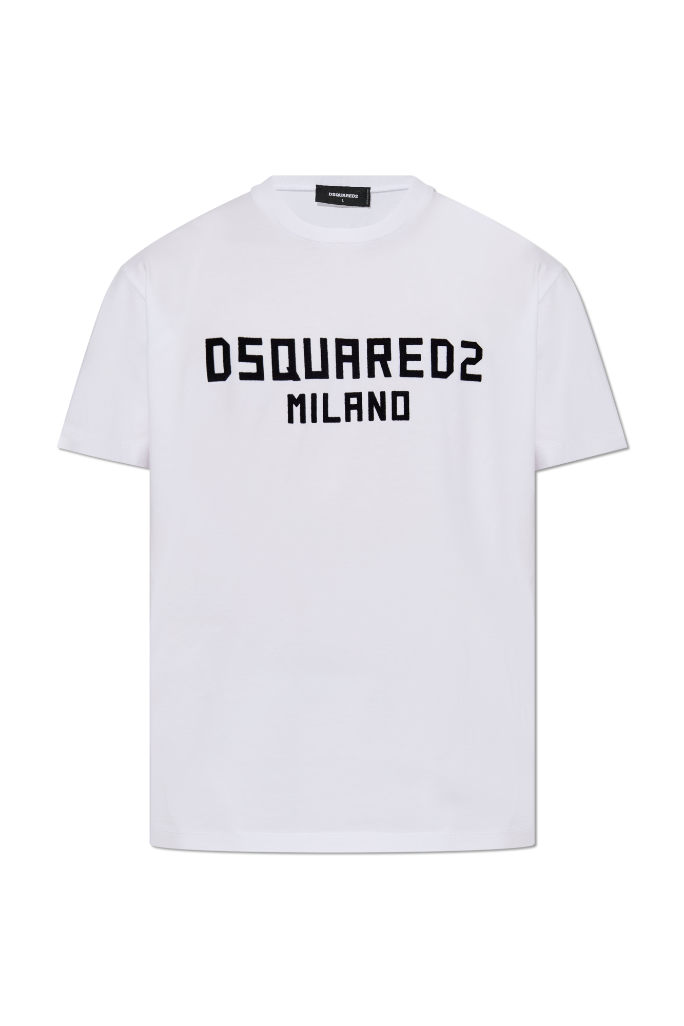 White T-shirt with velvet finish logo Dsquared2 - Vitkac Italy
